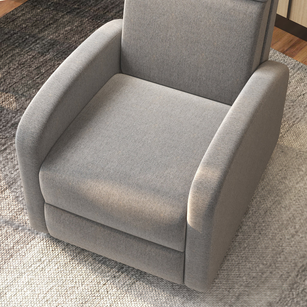 Fauteuil relax inclinable jusqu'à 160° manuellement avec repose-pieds intégré, charge max. 120kg, grand confort, gris-7