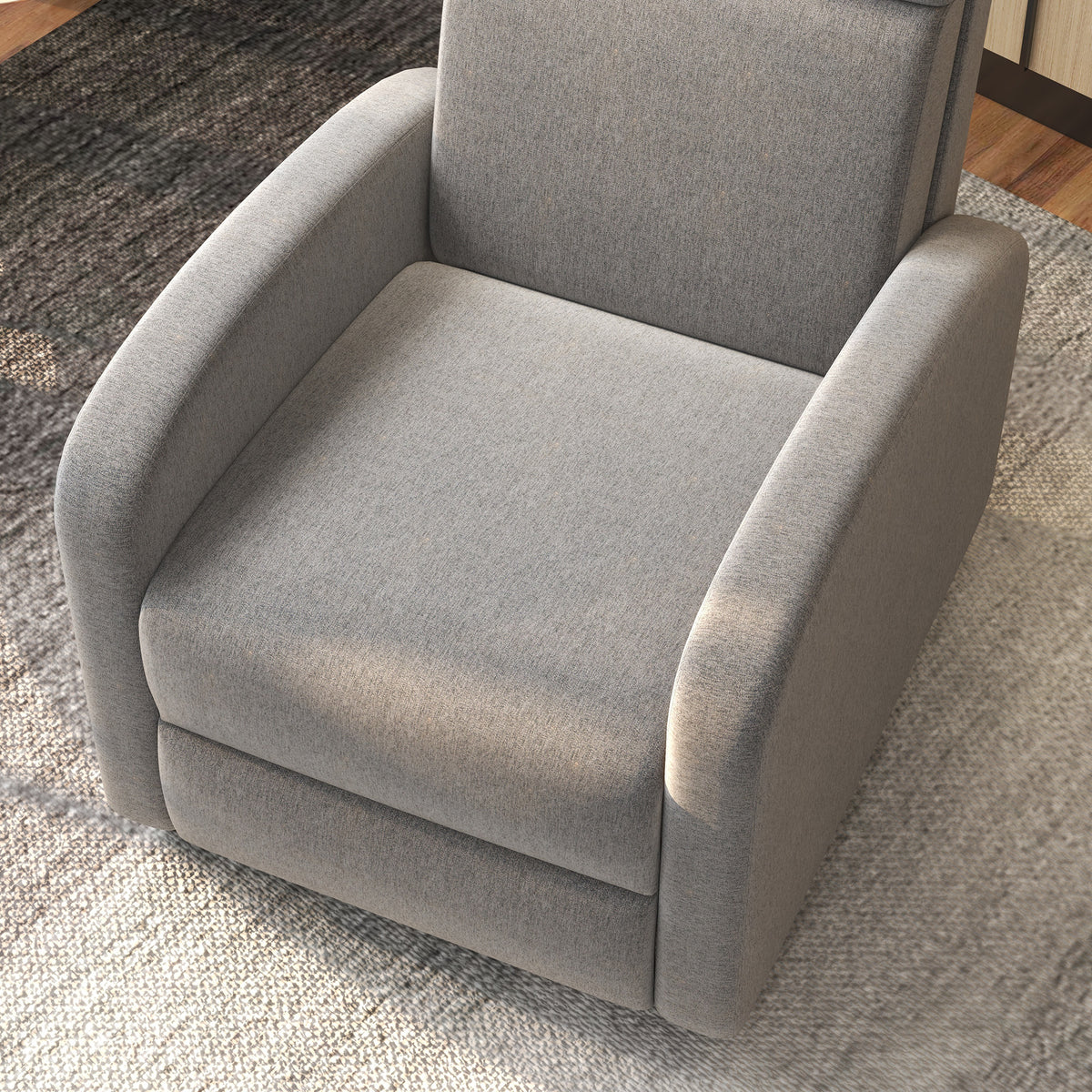 Fauteuil relax inclinable jusqu'à 160° manuellement avec repose-pieds intégré, charge max. 120kg, grand confort, gris-7