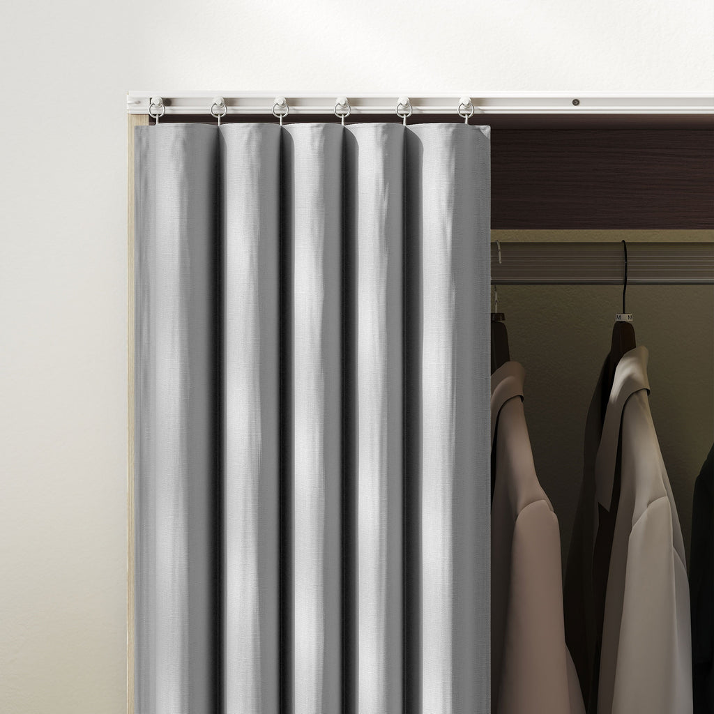 Armoire penderie armoire de rangement mobile avec rideau, tringle de suspension, 60 x 40 x 128 cm, effet bois naturel-8