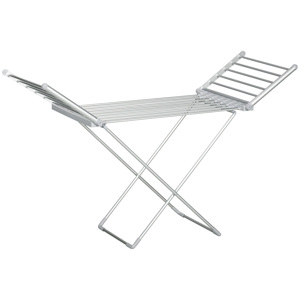 Séchoir à linge étendoir à linge électrique 2 ailes latérales extensibles cadre en alliage d'aluminium 144 x 53 x 91 cm-0