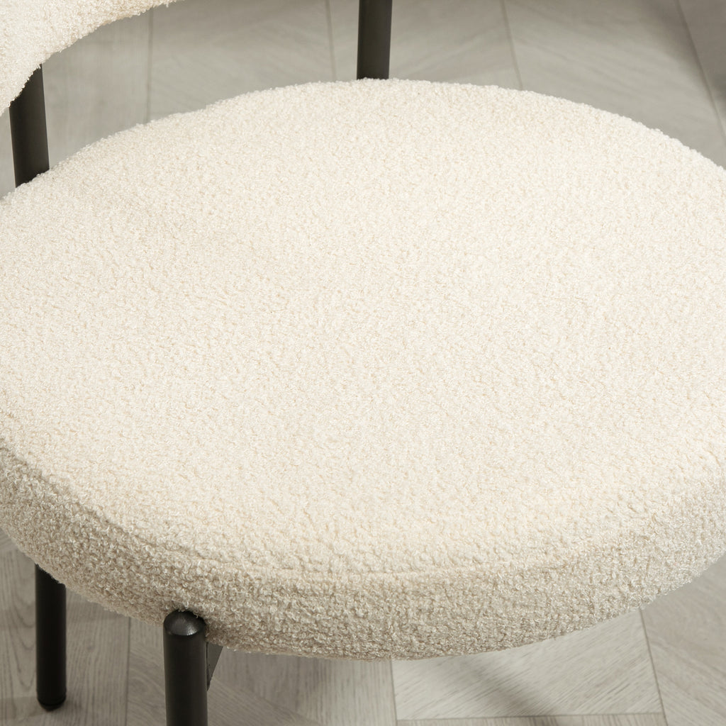 Lot de 2 chaises de salle à manger avec dossier en tissu pieds en acier 51 x 51 x 76 cm beige noir-8