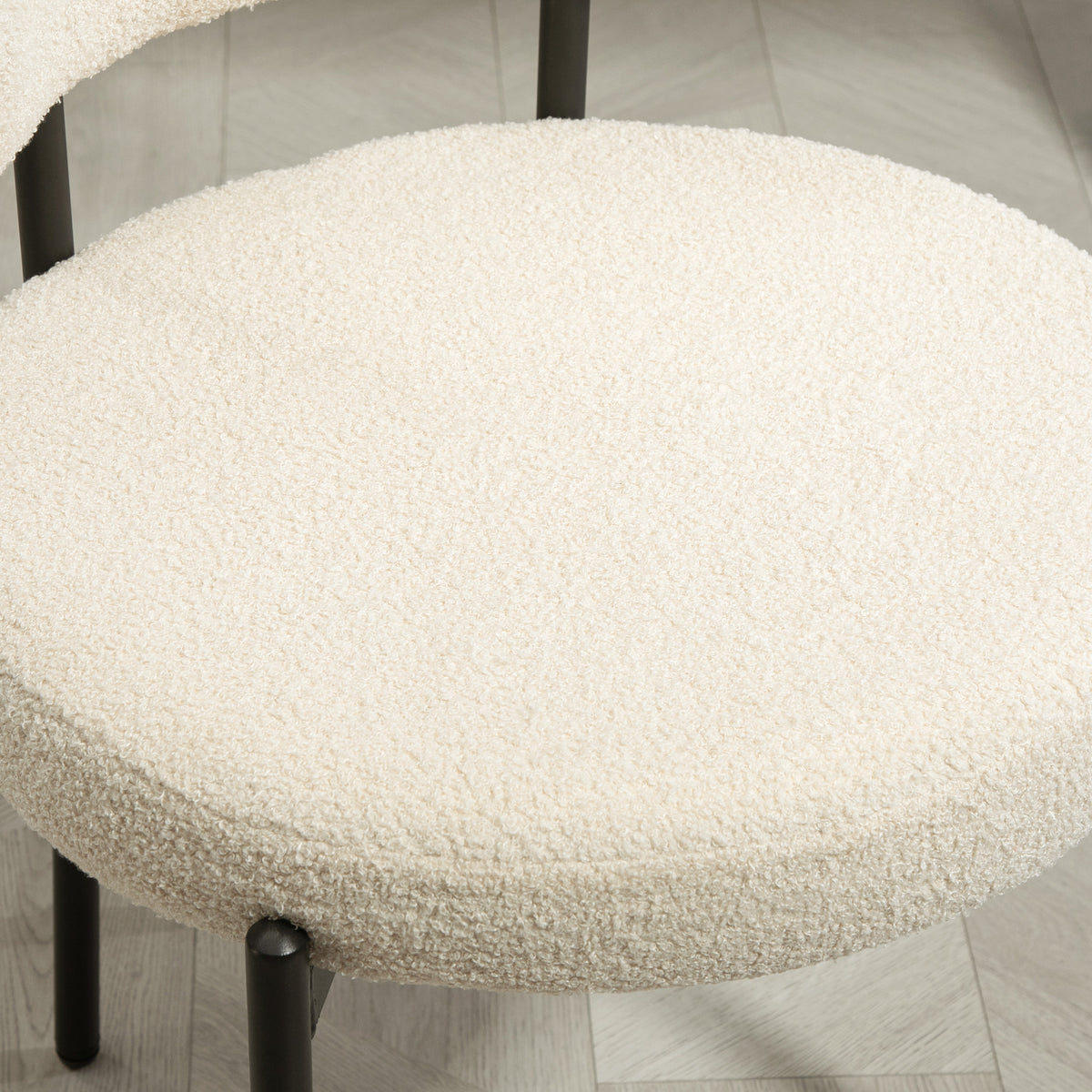 Lot de 2 chaises de salle à manger avec dossier en tissu pieds en acier 51 x 51 x 76 cm beige noir-8