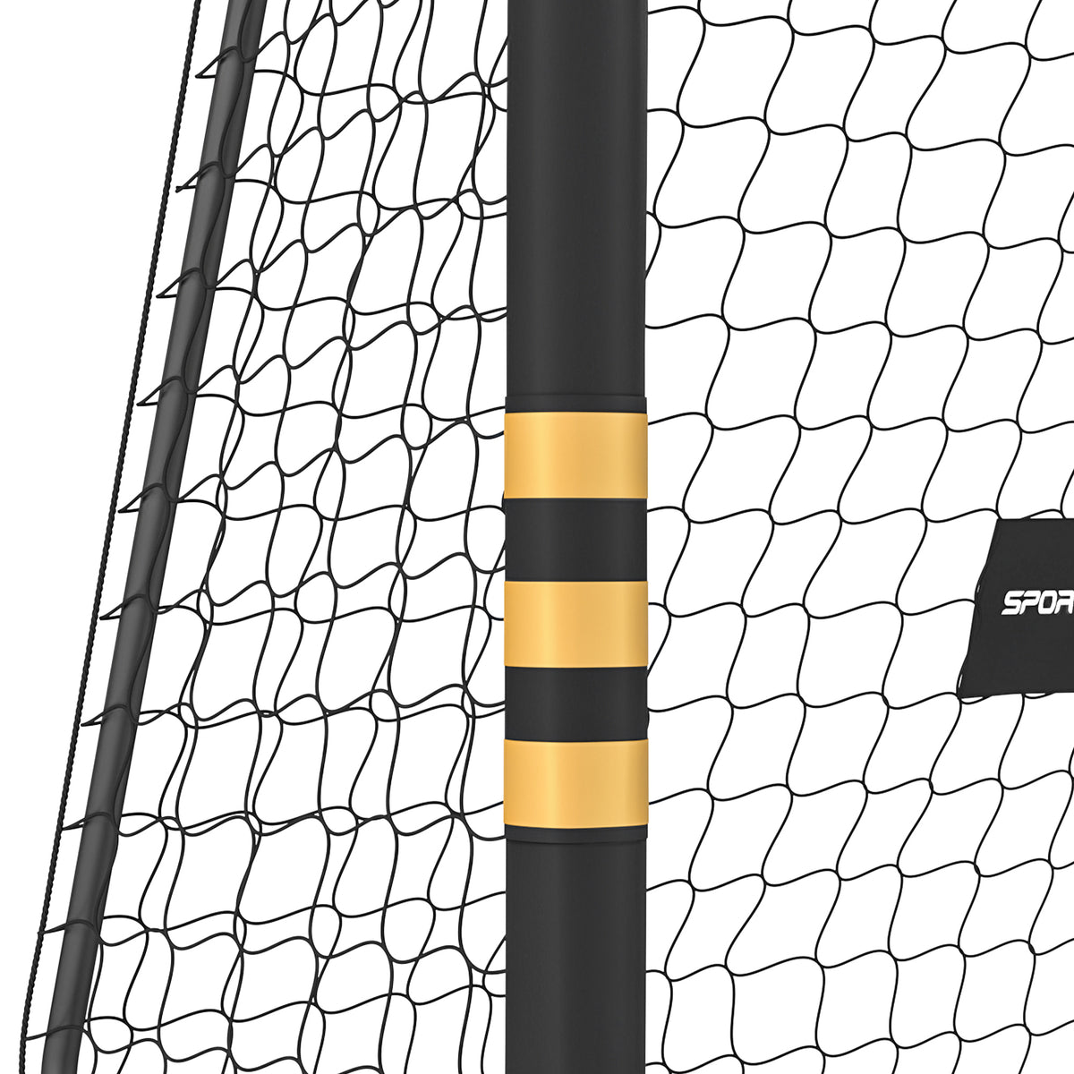 But de Football avec Mousse de Protection, 6 Piquets de Sol et Filet en PE, 240x85x160cm, Jaune