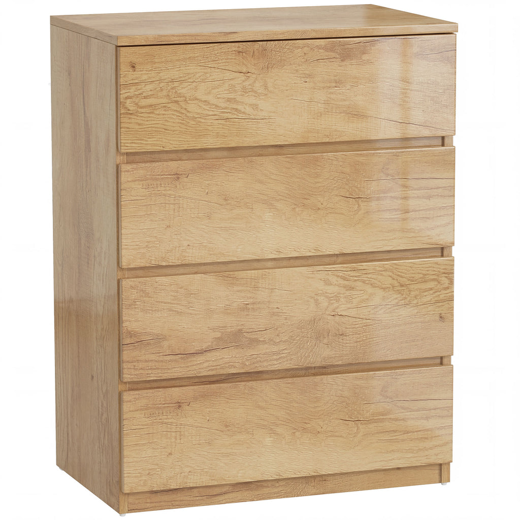 Commode 4 tiroirs meuble de rangement sans poignées design minimaliste 60 x 40 x 80 cm naturel-9