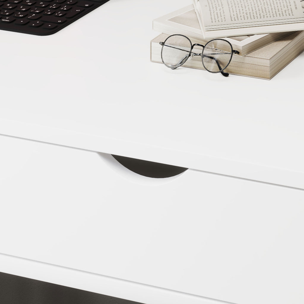 Bureau secrétaire Bureau Informatique Style néo-rétro tiroir Niche étagère métal Blanc-8