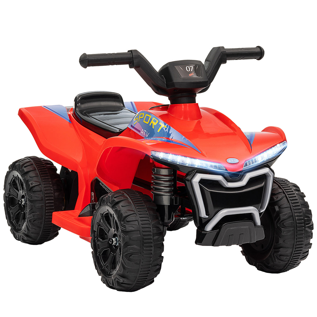 Quad électrique enfant 6V voiture électrique enfants vitesse de 2,5 km/h pour enfants 18-36 mois 71 x 40,5 x 45 cm rouge-0