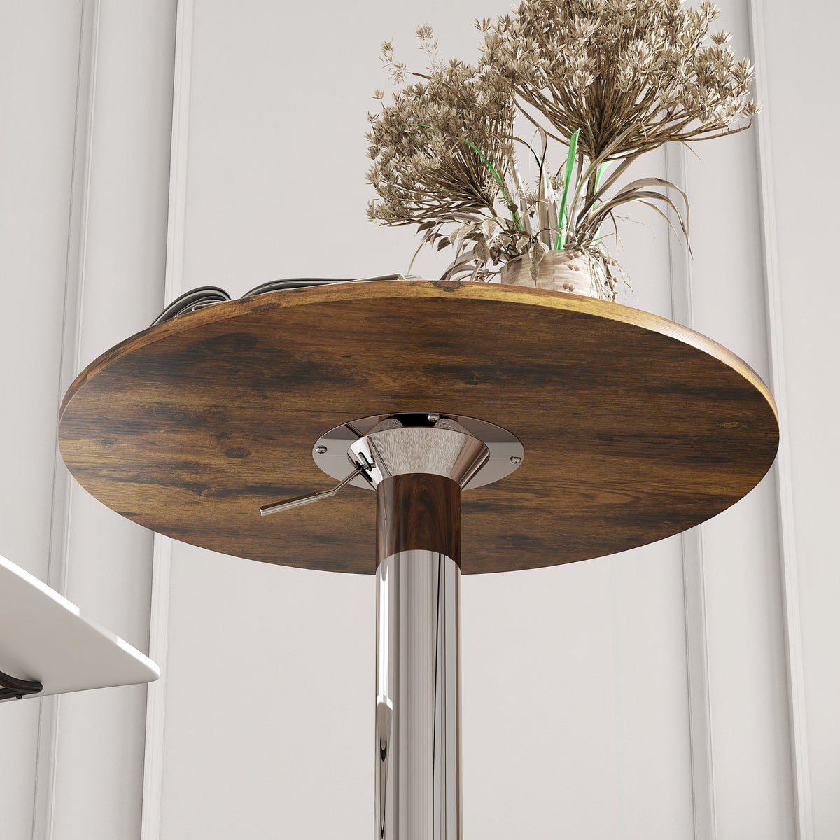 Table de Bar Table Bistro Mange-debout Hauteur réglable 67-93 cm Plateau pivotant 360° marron-8