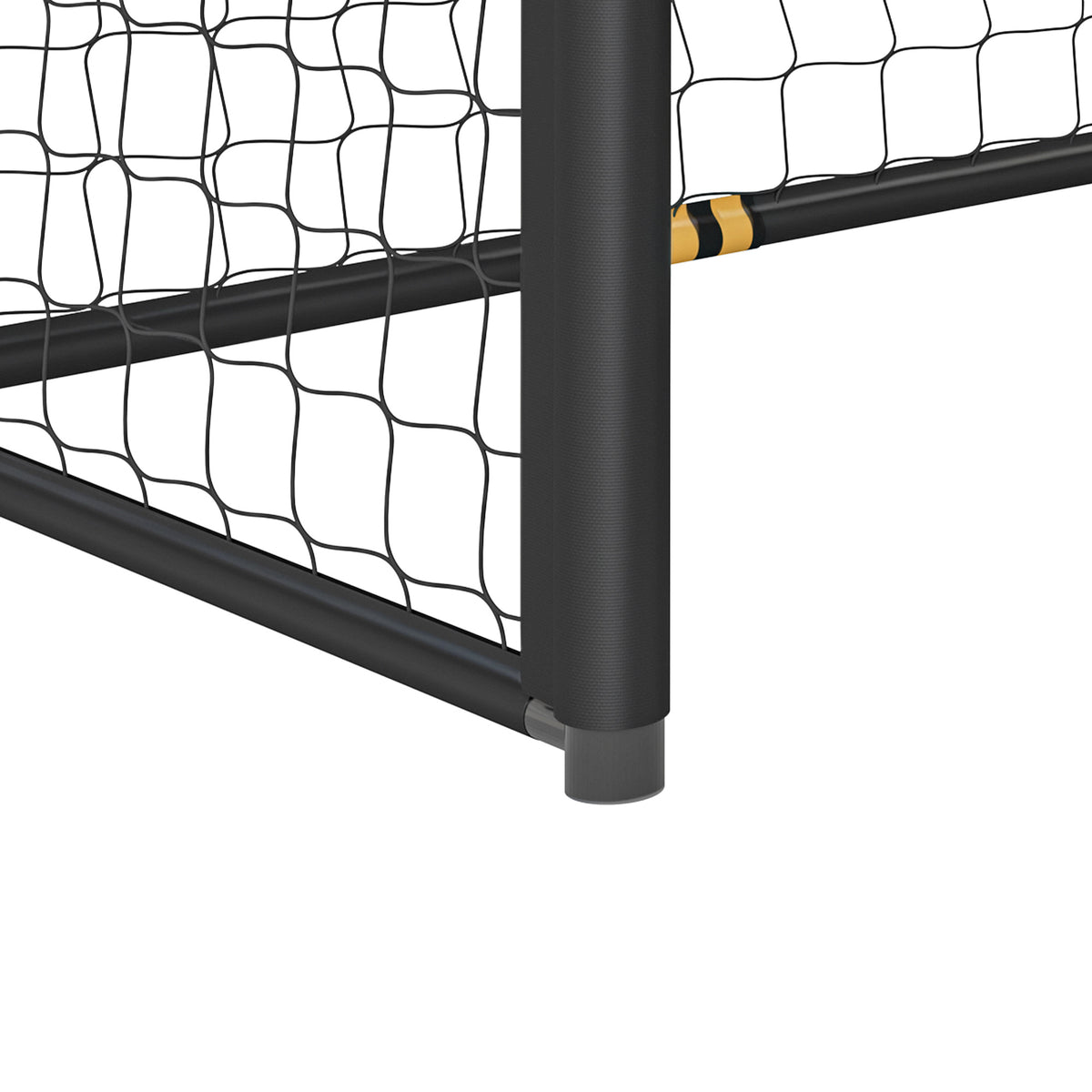 But de Football pour Enfant et Adulte 3 x 2 m, Envoloppé Mousse de Protection, 7 Piquets de Sol, Filet en PE, Jaune-9