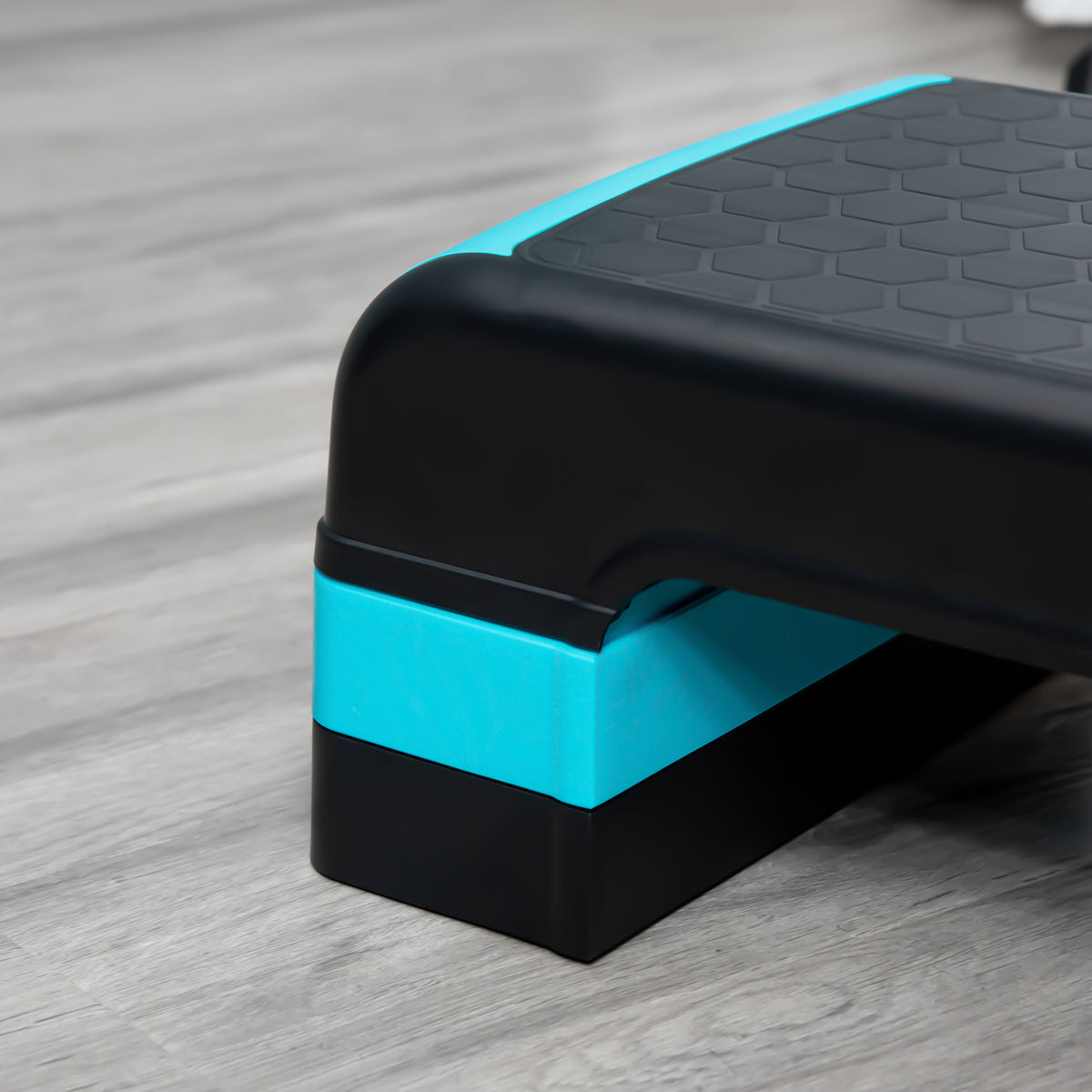 Stepper aérobic fitness hauteur réglable 3 niveaux surface antidérapante 78 x 28 x 20 cm noir et bleu-6