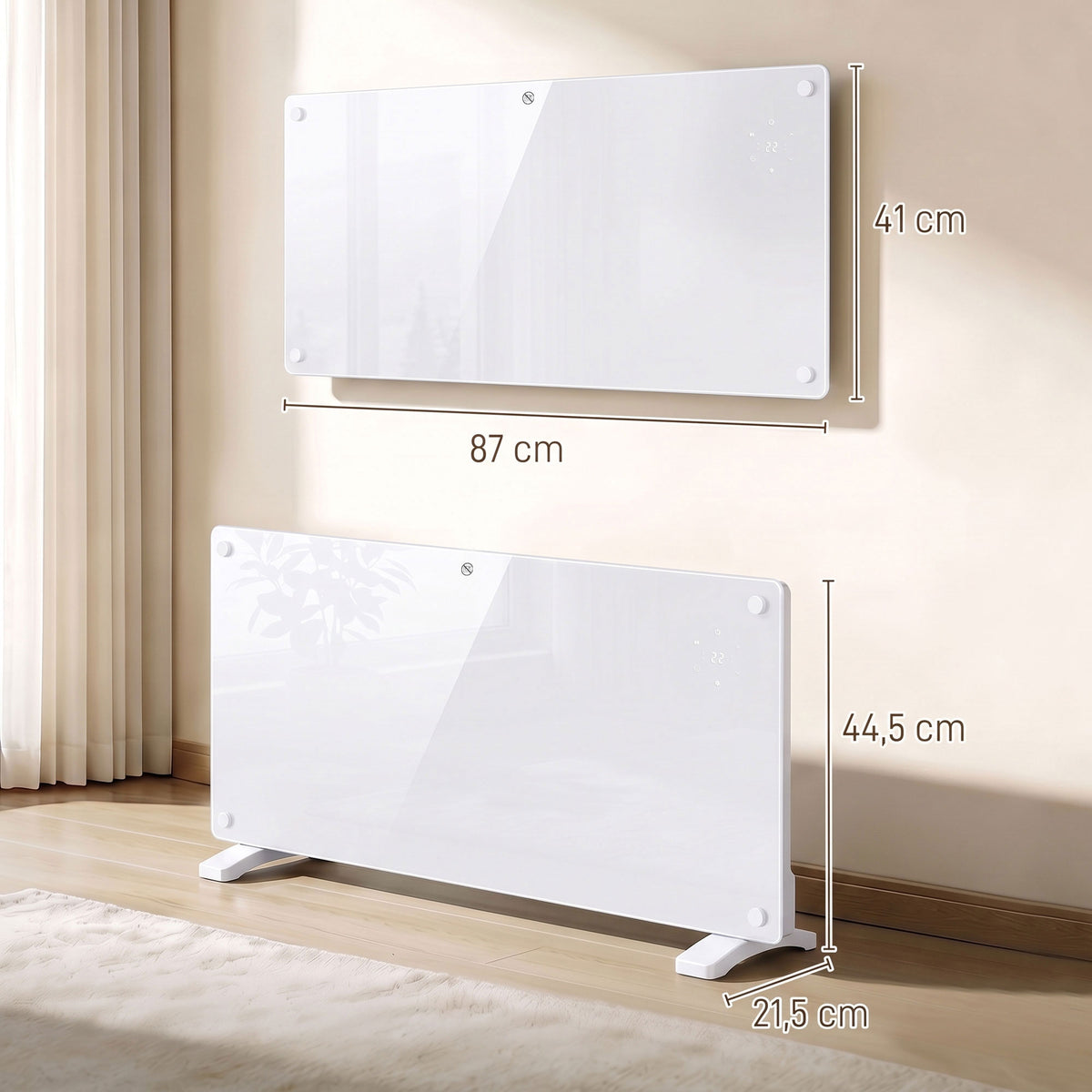 Radiateur Électrique Connecté WiFi 2000 W, Chauffage Convecteur Sur Pied ou Mural, Télécommande, Écran LED, 15-22m²-2