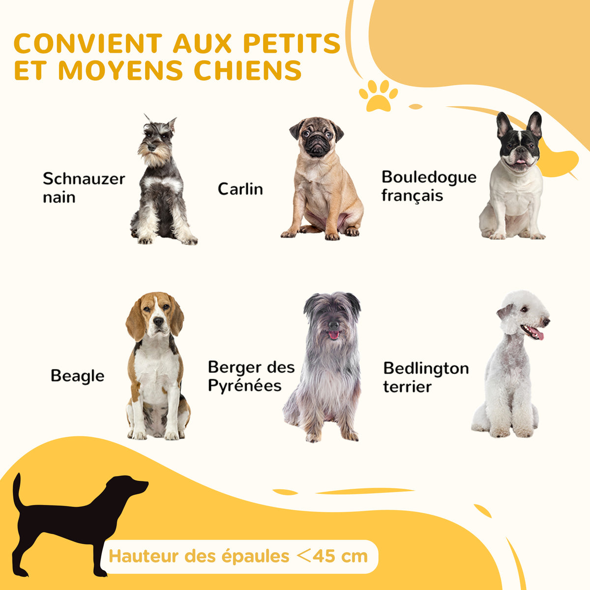 Barrière de sécurité pour chien barrière de protection à 2 panneaux largeur réglable 63-106 cm en bois acier blanc-3