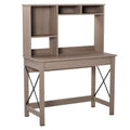 Bureau avec rangement bibliothèque en bois moderne avec étagères et grand plateau pour petits espaces maison-0
