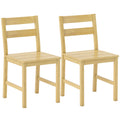 Lot de 2 chaises de salle à manger en bambou, chaises de cuisine sans accoudoirs avec assise à lattes, bois naturel-0