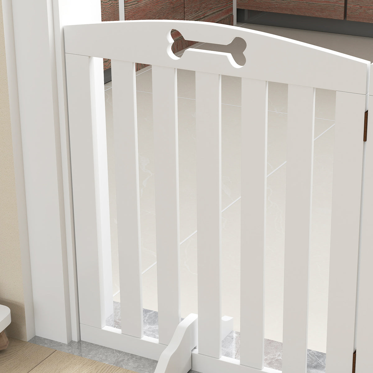 Barrière de sécurité chien barrière pliable pour chien pieds de support pointes antidérapantes 155 x 30 x 61 cm blanc-7