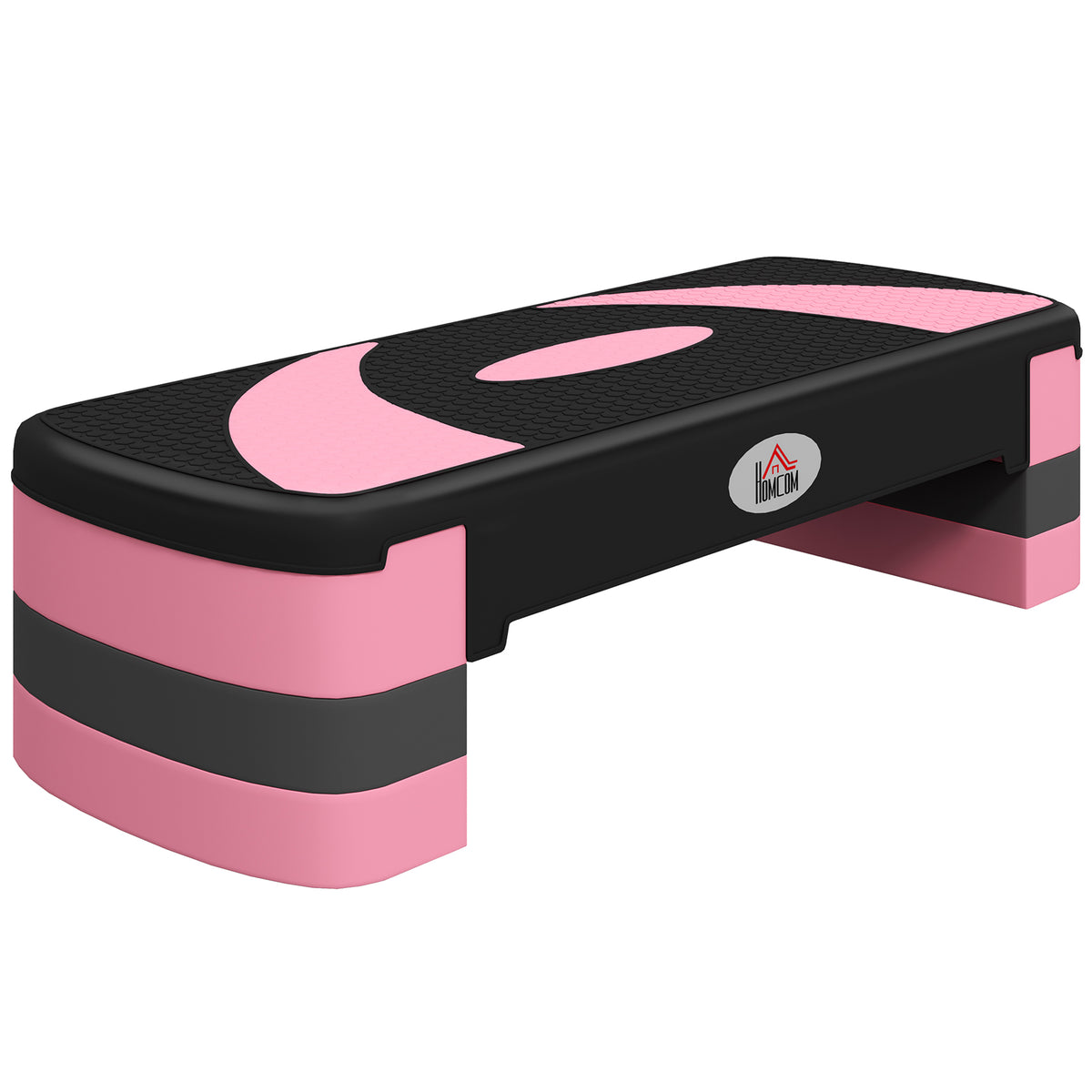 Stepper fitness aérobic hauteur réglable surface antidérapante 80 x 31 x 20 cm noir rose clair-0