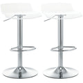 Lot de 2 tabourets de bar design contemporain assise acrylique et piètement métal - pivotant 360° - hauteur réglable avec repose-pieds - transparent-0