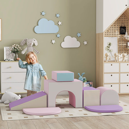 7PCS Module motricité bébé parcours motricité bébé en mousse EPE pour enfants d'âge préscolaire, multicolore-1
