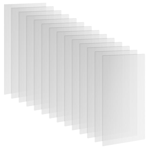 14 panneaux de polycarbonate alvéolaire 4 mm, résistant aux UV, personnalisable, dim. d'un panneau 121L x 61l cm-0