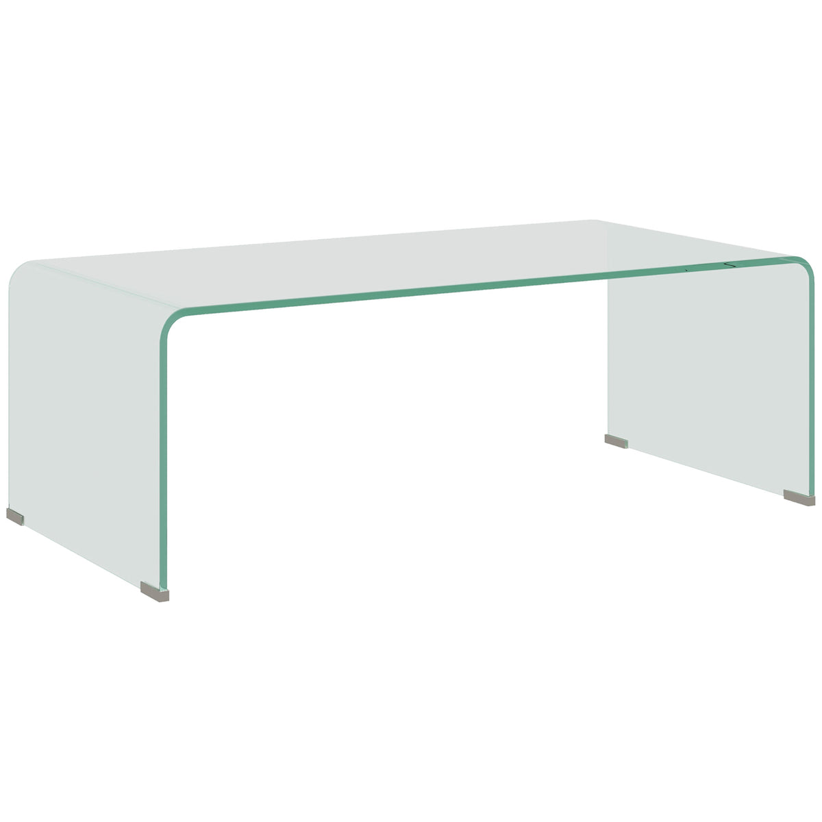 Table basse en verre table de salon rectangulaire design moderne en verre trempé avec bords arrondis sûrs transparent-0