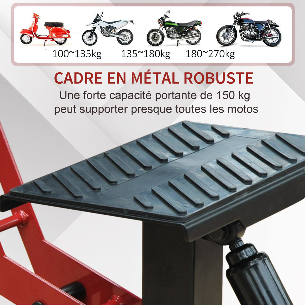 Support universel de moto réglable cric hydraulique Support de motocross Absorbeur de chocs 150kg de charge-4