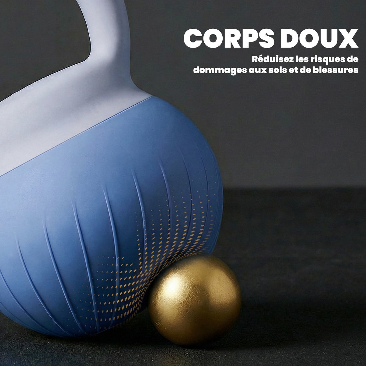 Kettlebell 8 kg, Haltère avec Poignée Ergonomique Antidérapante, Haltère à Boule, Musculation, Entraînement, Bleu-3