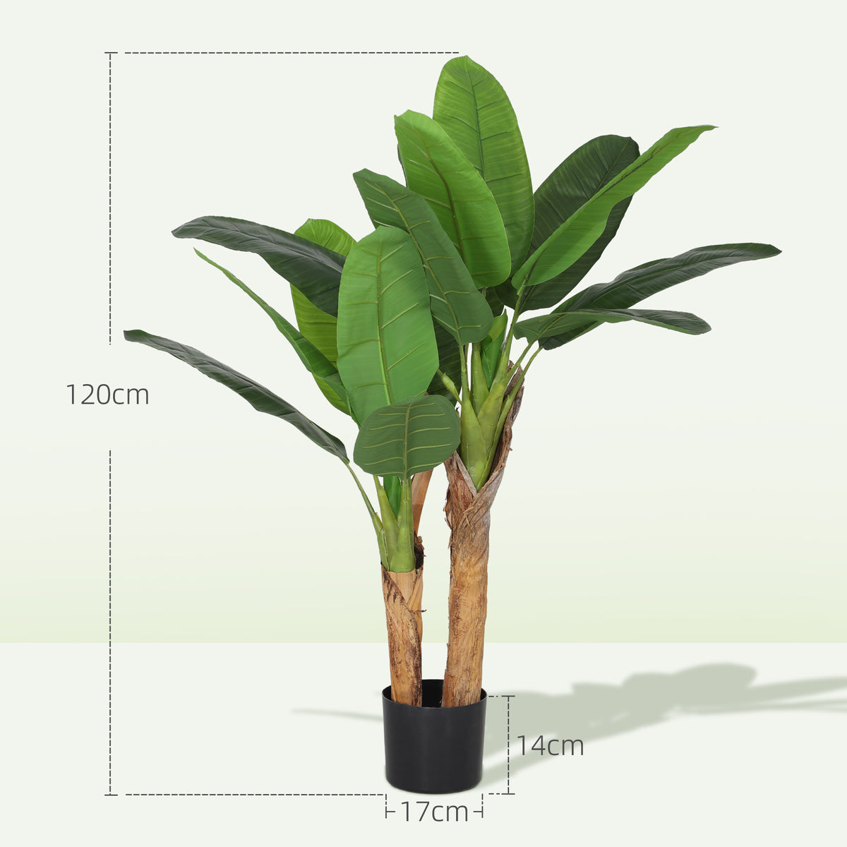 Lot de 2 plantes artificielles intérieurs 120 cm bananiers en pot décoration pour maison, bureau, salon, chambre-2
