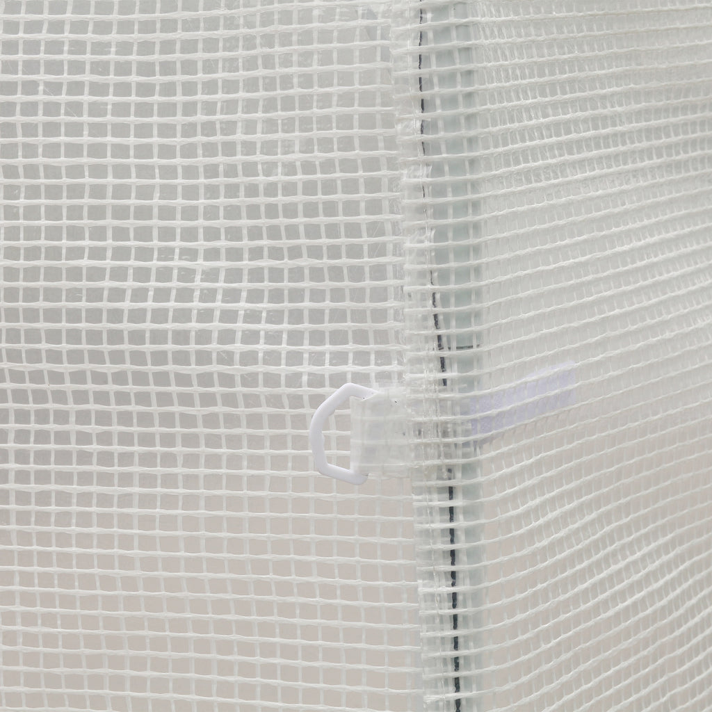 Serre de Jardin Tunnel 6 m² 3L x 2l x 1,9H m Acier galvanisé renforcé diamètre 2,4 cm + PE Haute densité fenêtres Porte Blanc-7