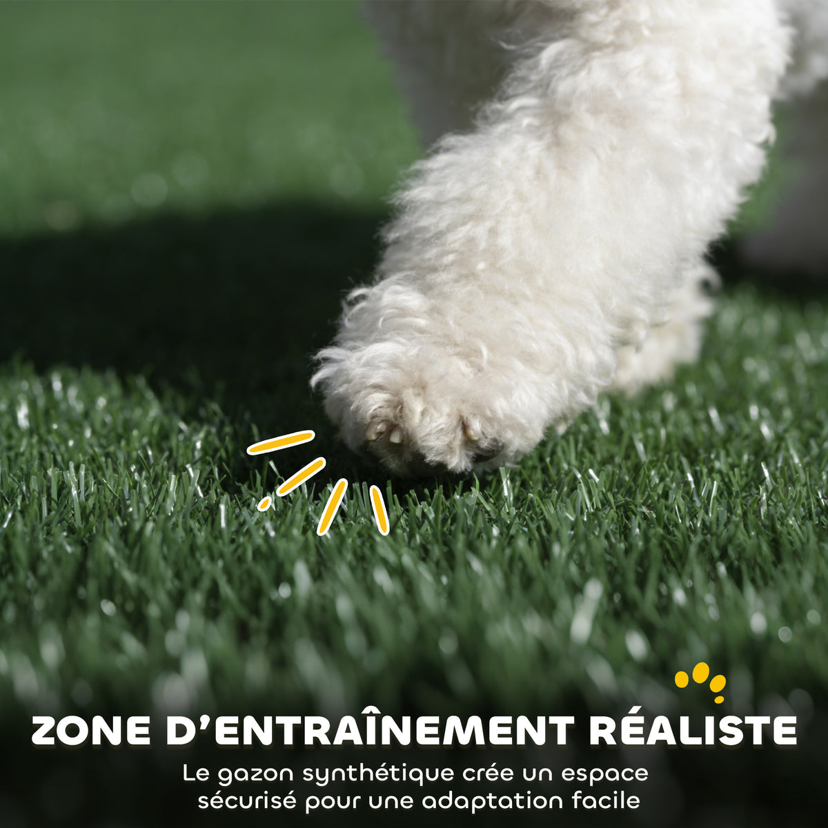 Toilette pour Chien avec Gazon Artificiel, Parois Hautes et Plateau Coulissant, Système de Drainage, 75x51x36,5cm, Noir-4