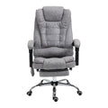 Fauteuil de bureau direction massant chauffant hauteur réglable dossier inclinable toile de microfibre gris-0