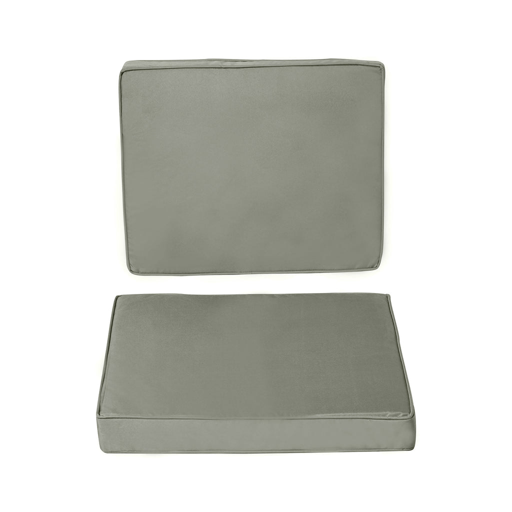 Coussins pour chaise fauteuil de jardin coussins d'assise de dossier déhoussables polyester 56x52/56x46cm gris foncé-0
