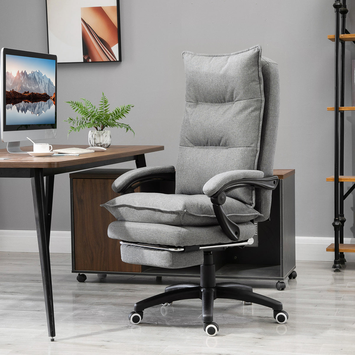 Fauteuil de bureau massant ergonomique, chaise de bureau avec dossier inclinable, hauteur réglable-1