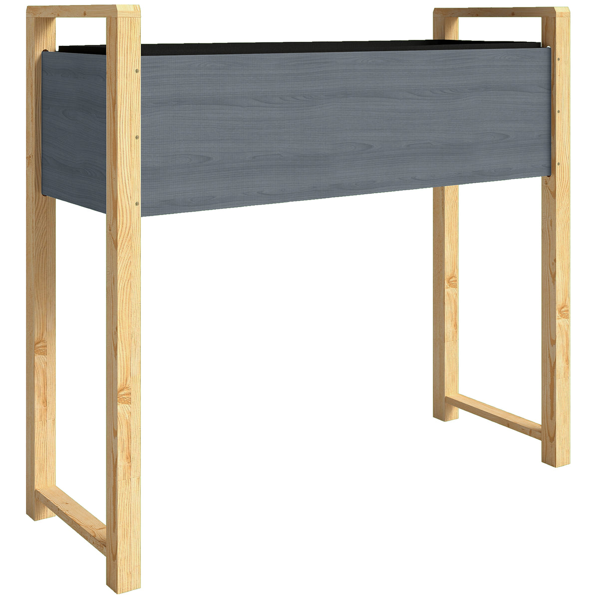 Carré Potager avec pieds Lit de Jardin Surélevé 4 trous de drainage et Tissu non tissé,  98 x 37 x 90 cm, gris-0