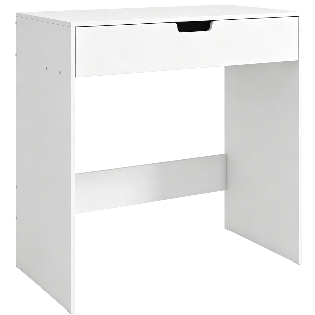 Coiffeuse avec tiroir, table de maquillage moderne moderne, pour chambre à coucher, 75 x 40 x 75 cm, blanc-0