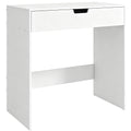 Coiffeuse avec tiroir, table de maquillage moderne moderne, pour chambre à coucher, 75 x 40 x 75 cm, blanc-0
