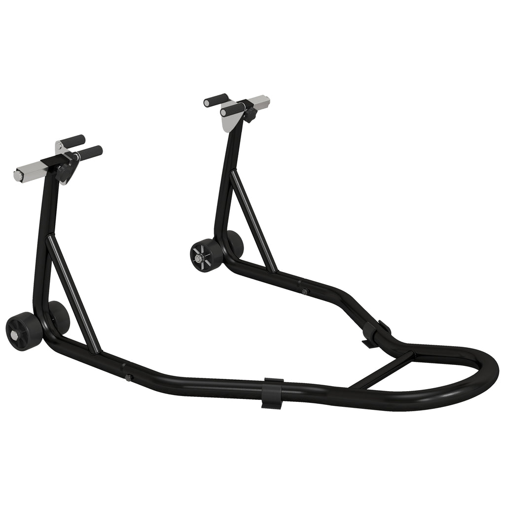 Support pour moto, béquille avant pour moto avec goupille réglable et adaptateurs pour bras oscillant, noir-0
