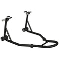 Support pour moto, béquille avant pour moto avec goupille réglable et adaptateurs pour bras oscillant, noir-0