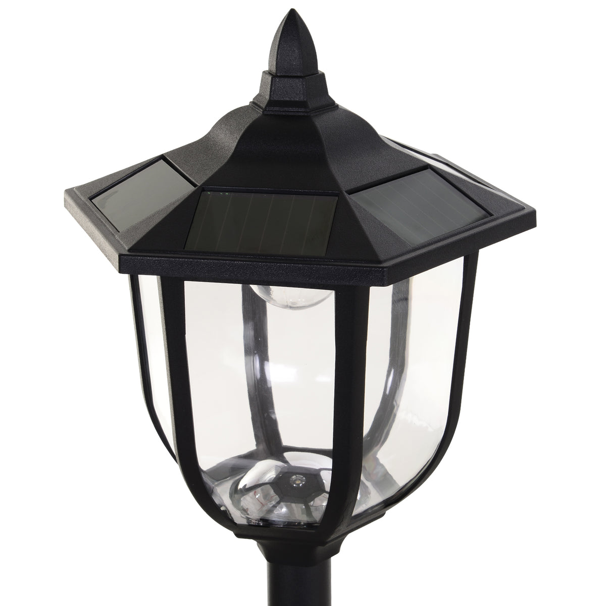 Luminaire extérieur lampadaire sur pied solaire lampadaire lanterne classique LED 60 Lm max. dim. 26L x 26l x 177H cm noir-7