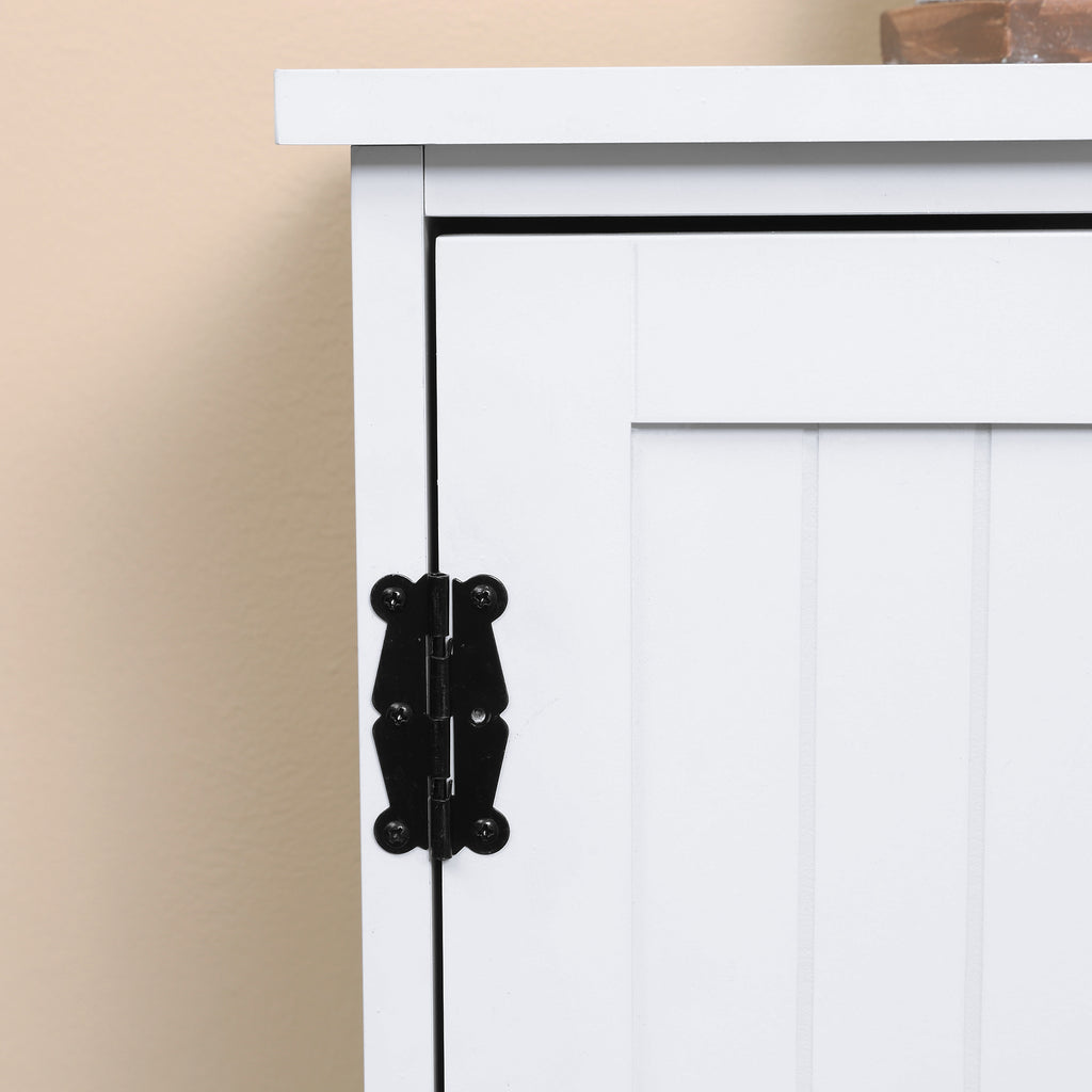 Buffet de cuisine armoire de cuisine contemporaine multi-rangements 2 placards 3 étagères 60 x 30 x 123 cm blanc-9