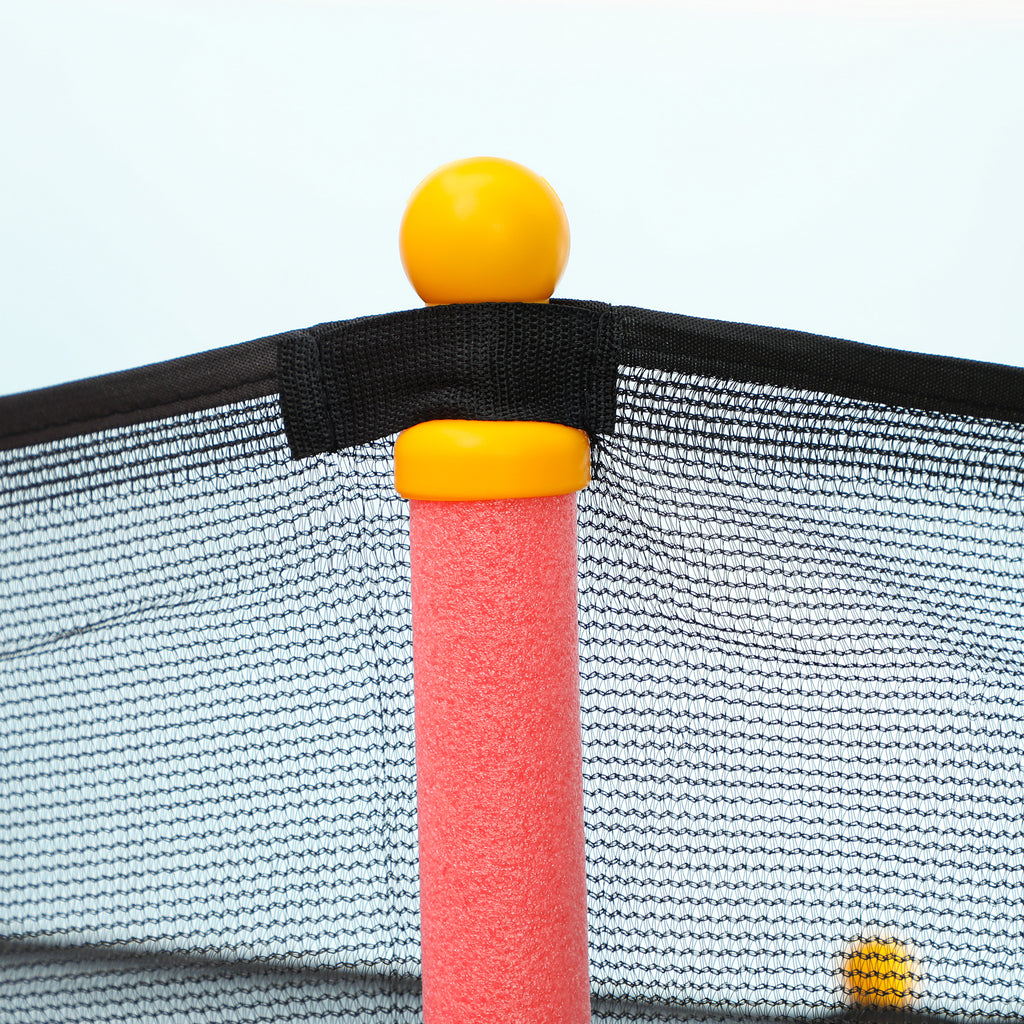 Trampoline pour enfant 1,22 x 1,11 x 1,9 m filet de sécurité porte zippée 6 poteaux rembourrés inclus rouge noir-8