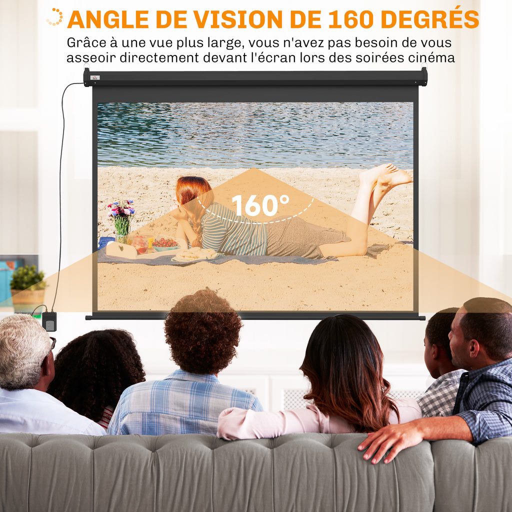 Écran vidéoprojecteur motorisé et électrique 84 Pouces, 4:3 4K HD, panneau de commande et télécommande-4