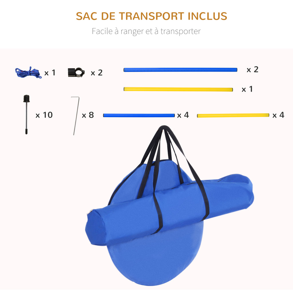 Agility sport pour chiens équipement complet obstacle, tunnel, slalom, zone repos + sac de transport bleu jaune-6