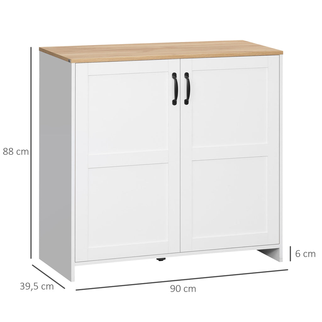 Meuble de rangement buffet cuisine avec 2 portes et 2 étagères réglables 90 x 39,5 x 88 cm-2