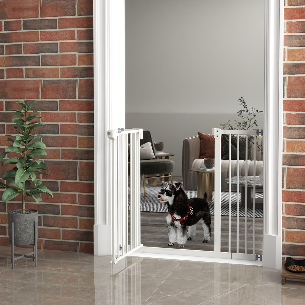 Barrière de sécurité animaux porte fermeture automatique système de double verrouillage sans perçage 1 extension blanc-9