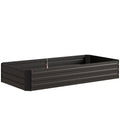 Carré potager jardinière rectangulaire en acier galvanisé tuteurs pour tomates et plantes grimpantes 180 x 90 x 29,5 cm-0