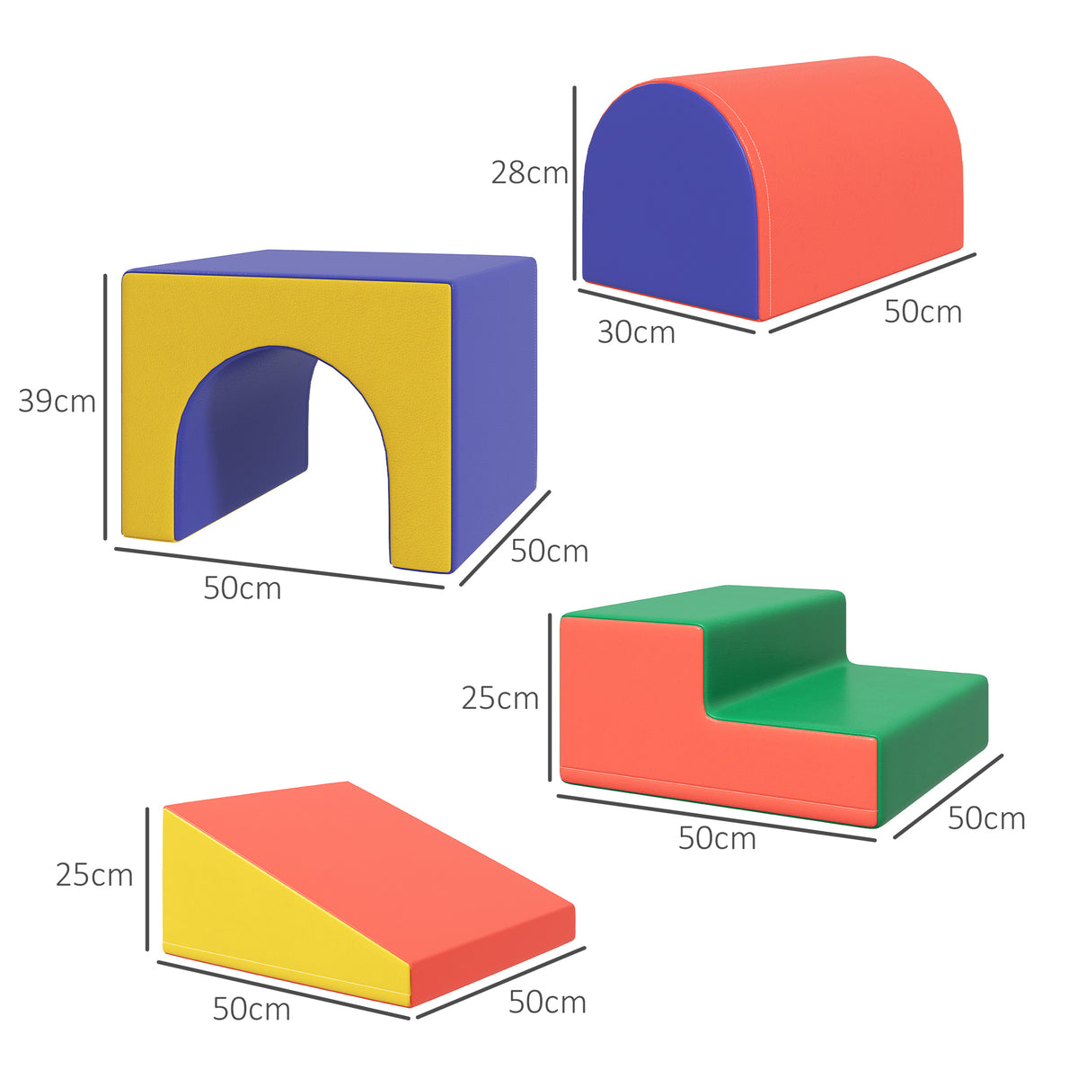 Module motricité bébé 4PCS parcours motricité bébé en mousse EPE pour enfants d'âge préscolaire, multicolore-2