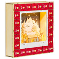 Calendrier de l'Avent LED, décorations de Noël en bois, 24 tiroirs à remplir, décoration lumineuse, rouge-0