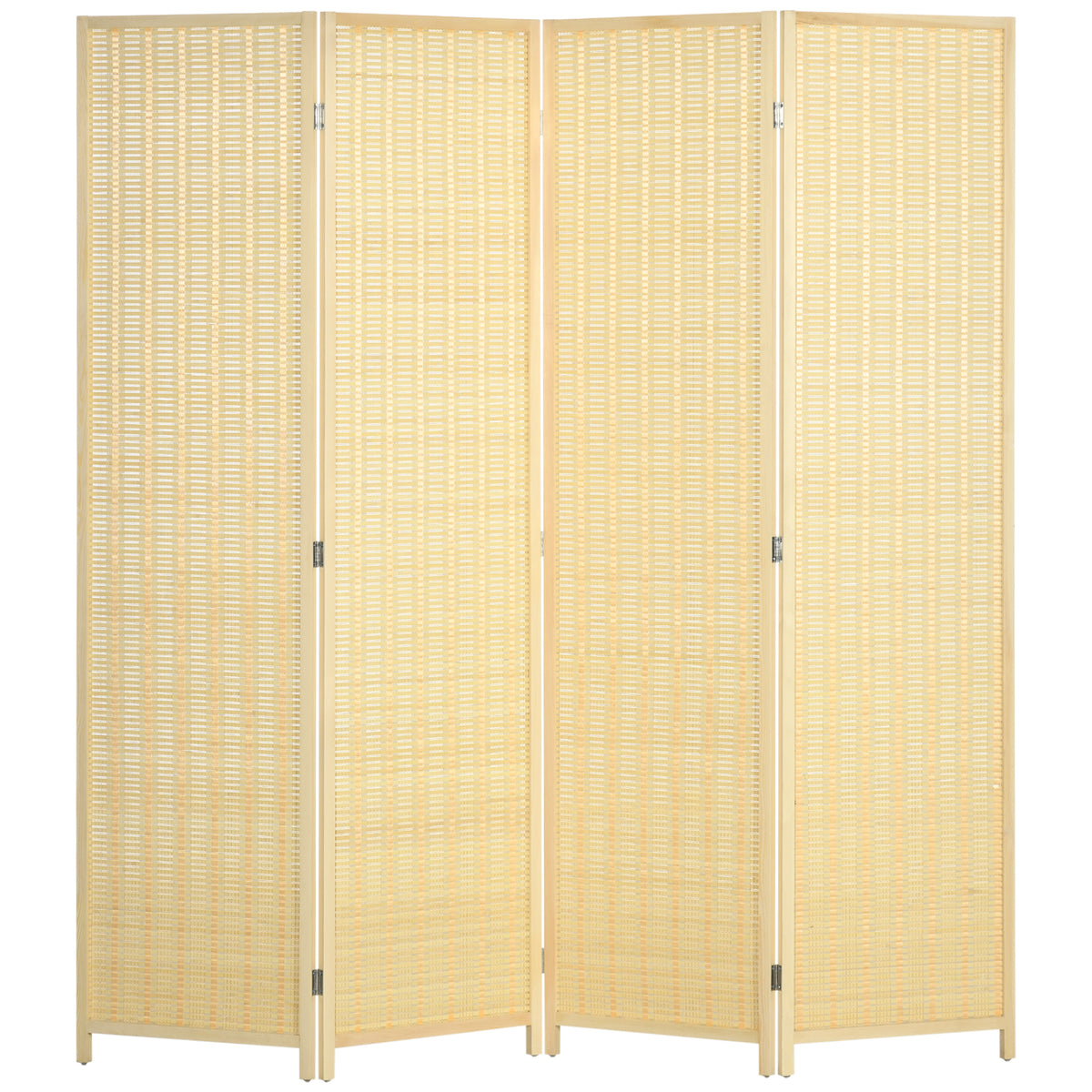 Paravent en bois séparateur de pièce closion de séparation pliable 4 panneaux 180 x 180 cm naturel-0