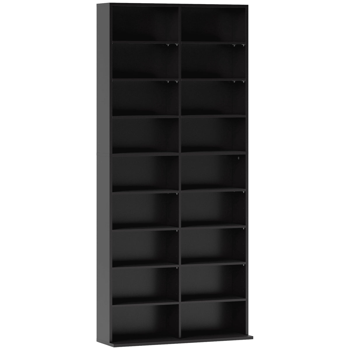 Rangements pour CD et DVD 18 compartiments capacité max. 640 CD/360 DVD 430 Blu-ray 78,5 x 24 x 175 cm noir-0