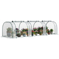 Mini Serre de Jardin, Mini Serre Tunnel, Serre à Tomates 3,5L x 1l x 0,8H m, Acier, PVC Anti-UV, 3 Fenêtres-0
