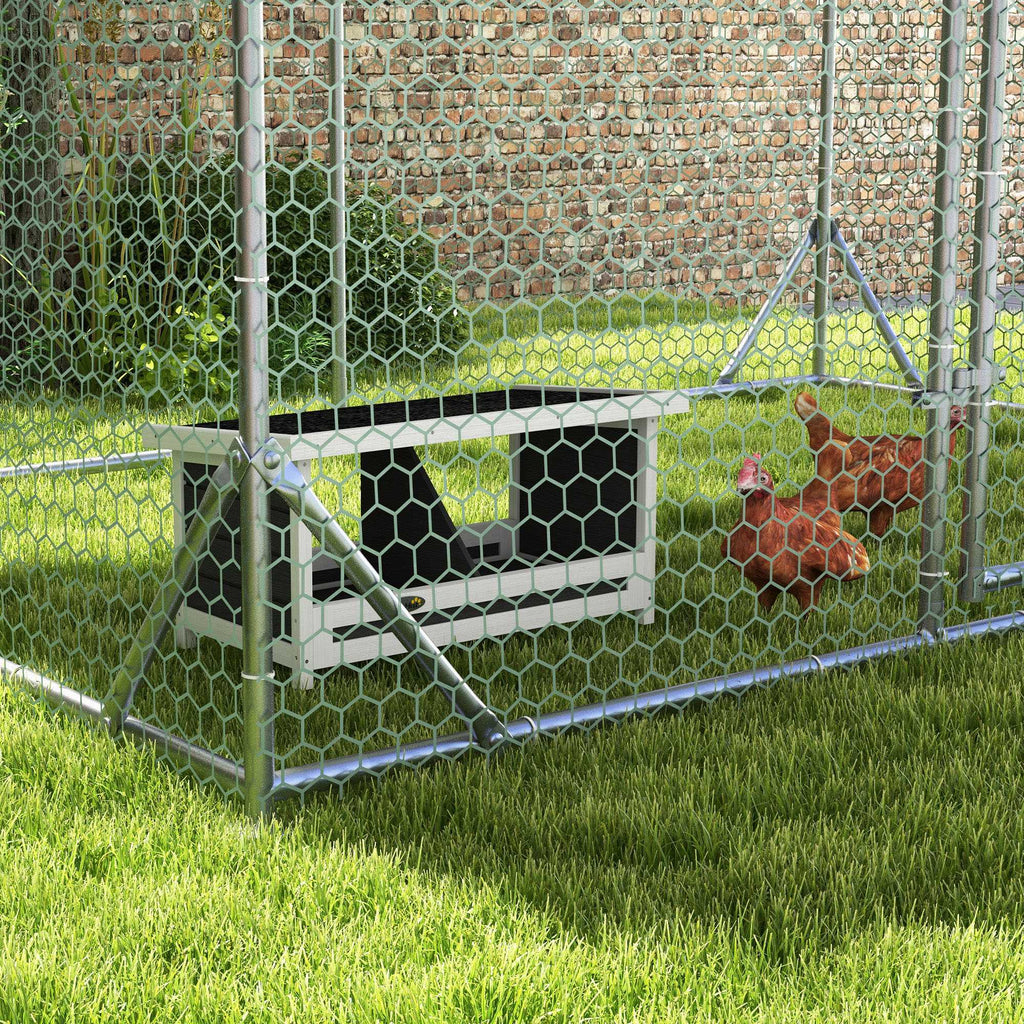 Pondoir nichoir pour poules 3 emplacements avec toit asphalte structure en bois 66 x 37 x 34 cm gris noir-7